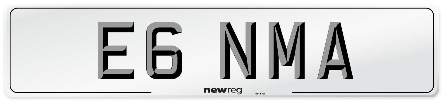 E6 NMA Number Plate from New Reg
